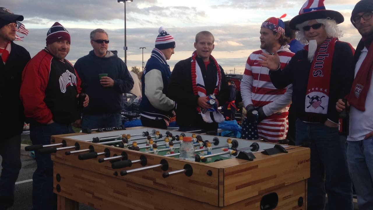 El tradicional futbolito se hizo presente en la parcialidad estadounidense.