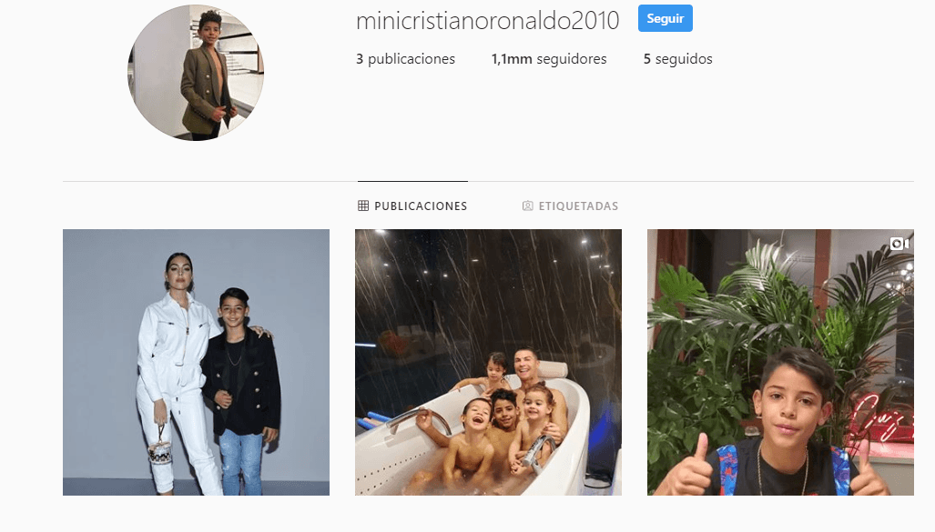 Cristiano Junior presumió su cuenta en Instagram.