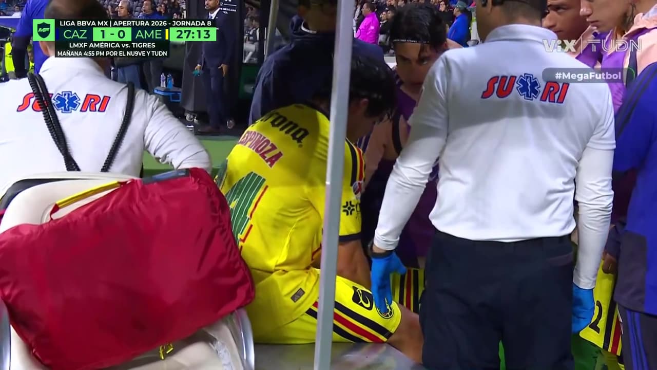 ¿Qué le pasó a Dagoberto Espinoza? ¿Por qué salió en el primer tiempo del Cruz Azul vs. América?