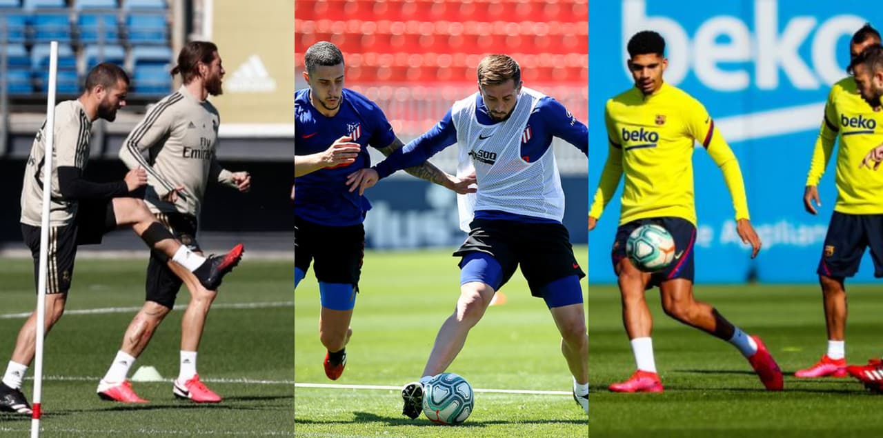 Barcelona, Real Madrid y Atlético inician entrenamientos grupales