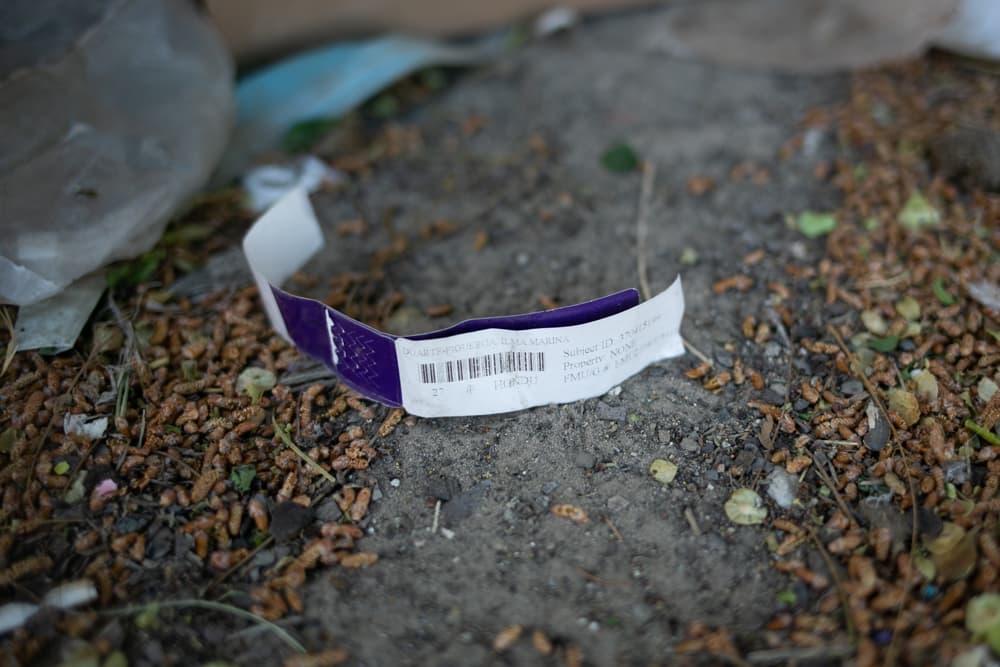 Una banda con la que la Oficina de Aduanas y Protección Fronteriza de Estados Unidos identifica a los migrantes que tiene por horas durante su custodia hasta que son expulsados a México.