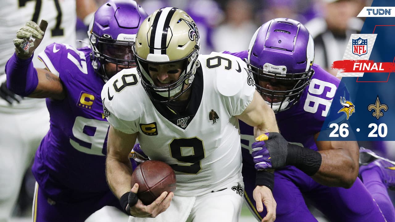 Dramática victoria para Vikings sobre Saints en tiempo extra