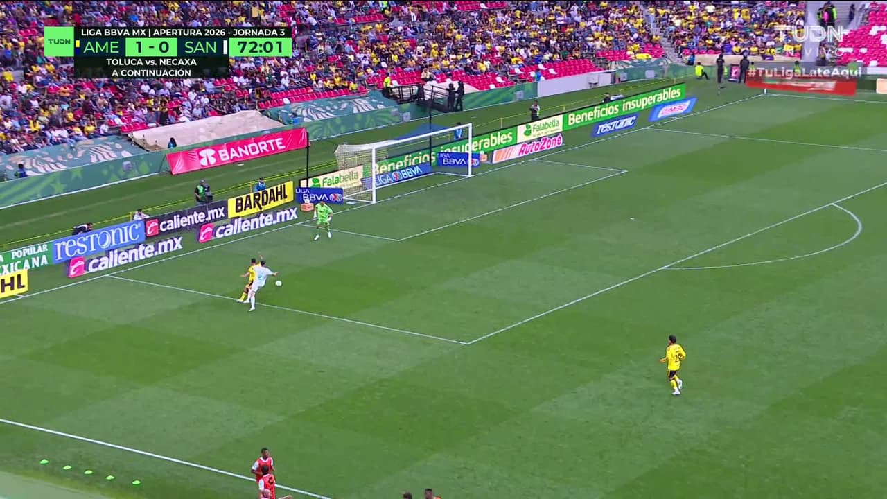 ¡GOL!  anota para América. Brian Rodríguez