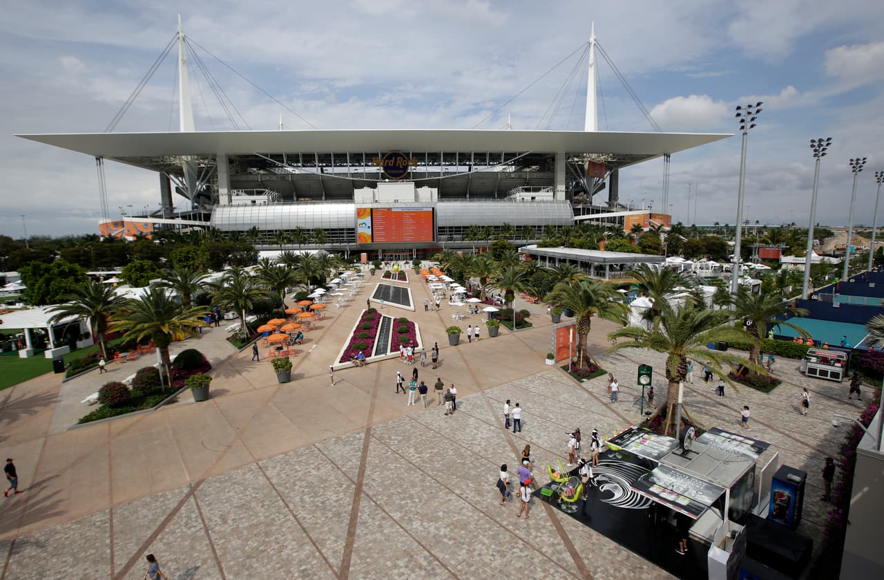 En las afueras del Hard Rock Stadium se encuentran los campos alternos donde se disputa el Masters.