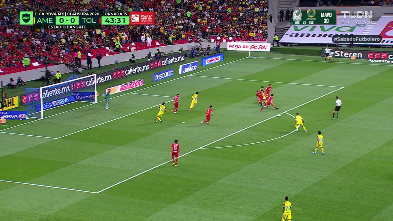 ¡GOL!  anota para América. Brian Rodríguez