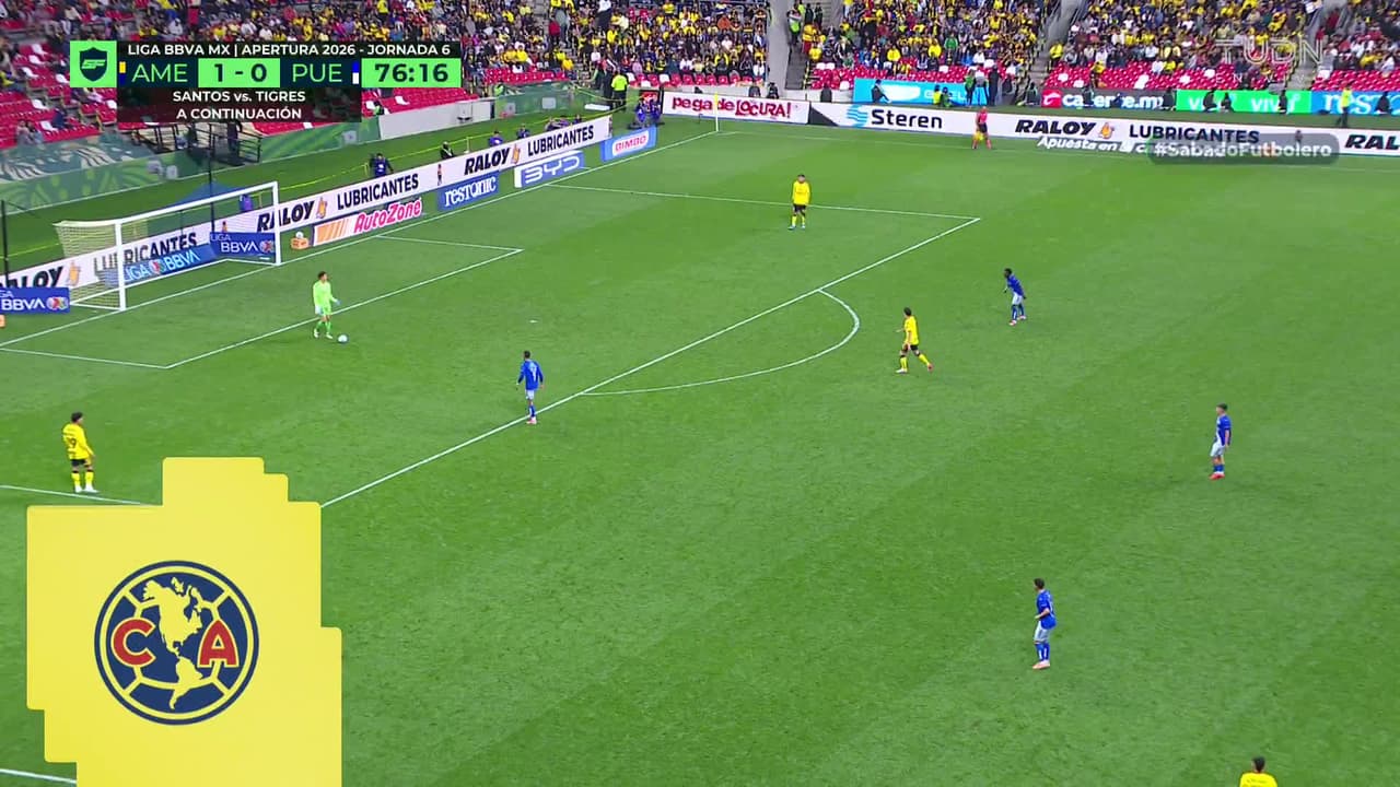 ¡GOL!  anota para América. Brian Rodríguez