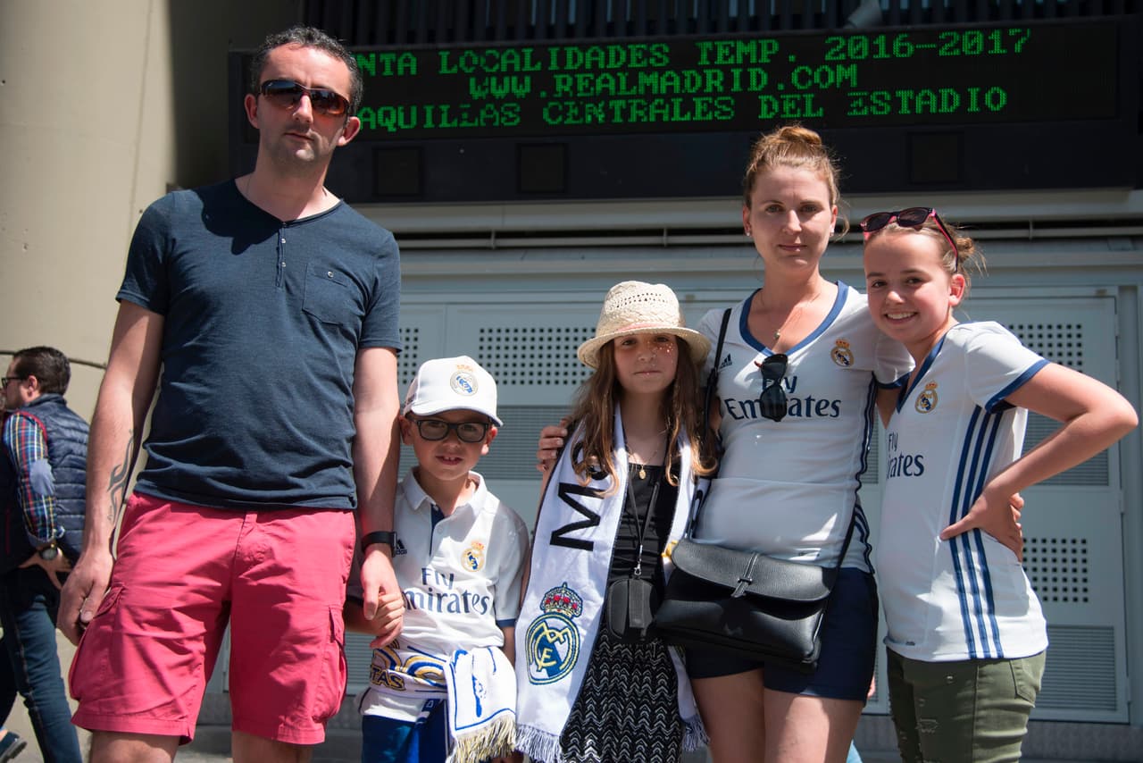 La familia del equipo blanco llegó para la gran fiesta del fútbol europeo.