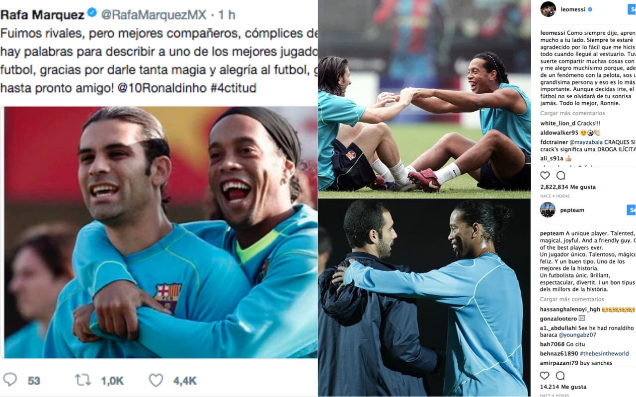 El mundo del fútbol aún le rinde homenaje a Ronaldinho en sus redes sociales luego de que anunció su retiro definitivo del fútbol. Así han sido los emotivos mensajes.