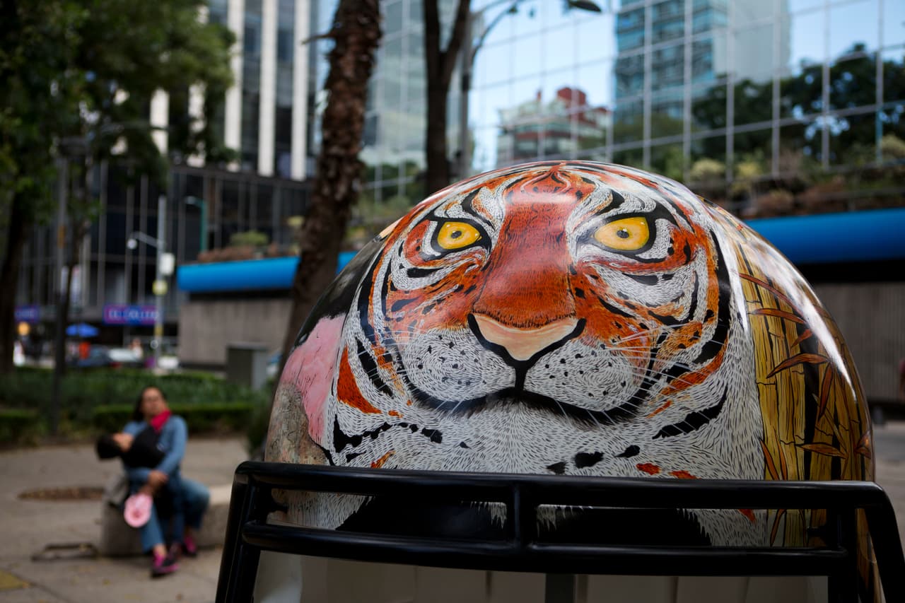 Los cascos de fútbol americano con dibujos artísticos fueron uno de los elementos más llamativos.