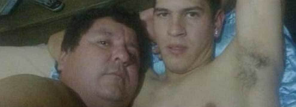 El presidente Rubio Ñu y el futbolista Bernardo Caballero.