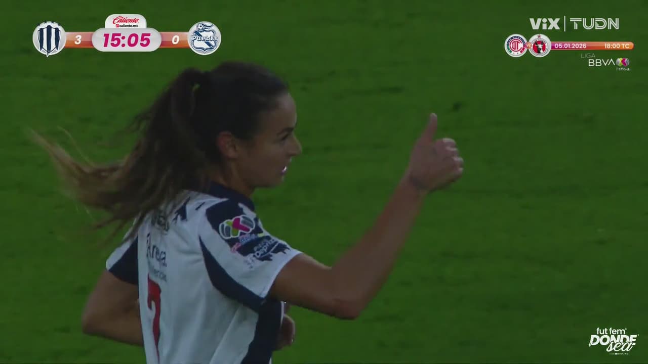 ¡Rayadas consigue el tercero! Burkenroad de derecha al fondo de la red