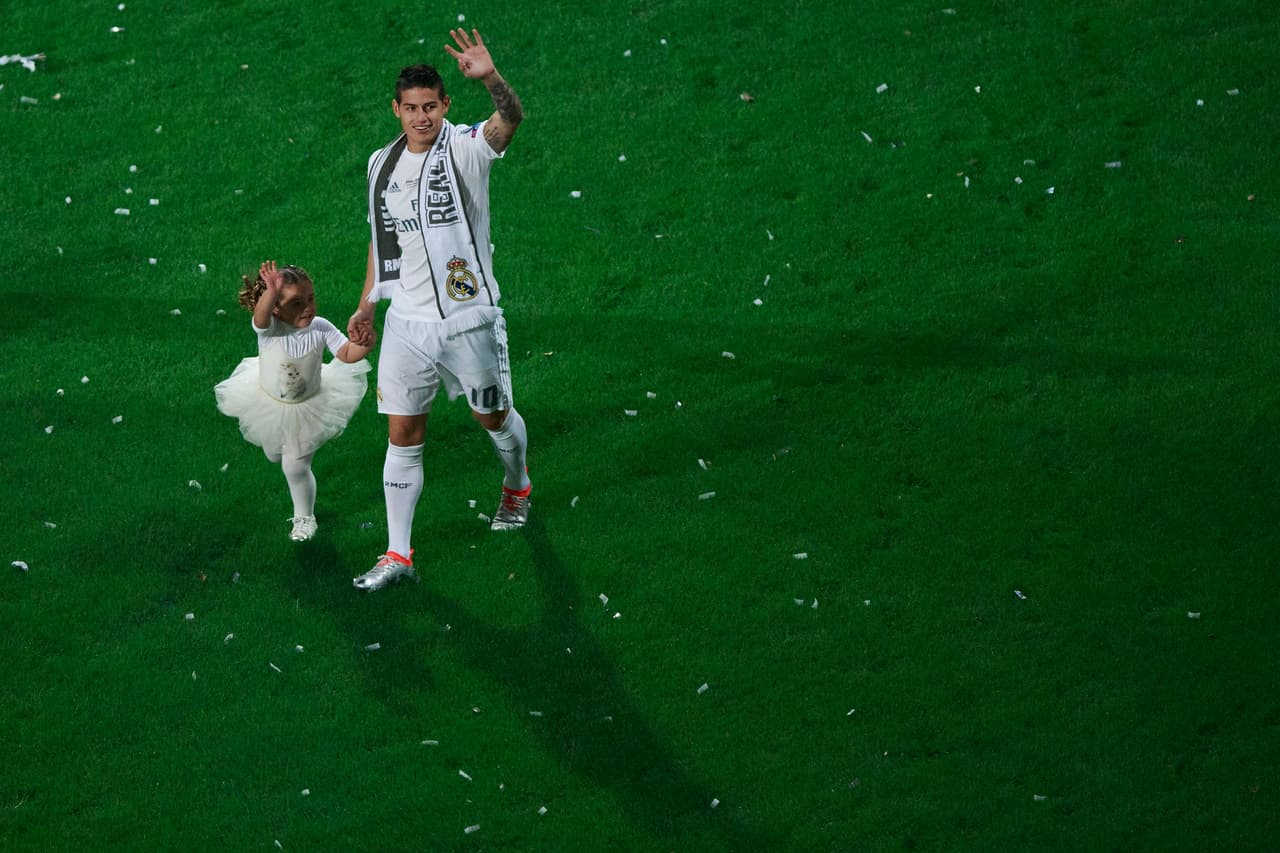 James Rodríguez y su hija Salomé.