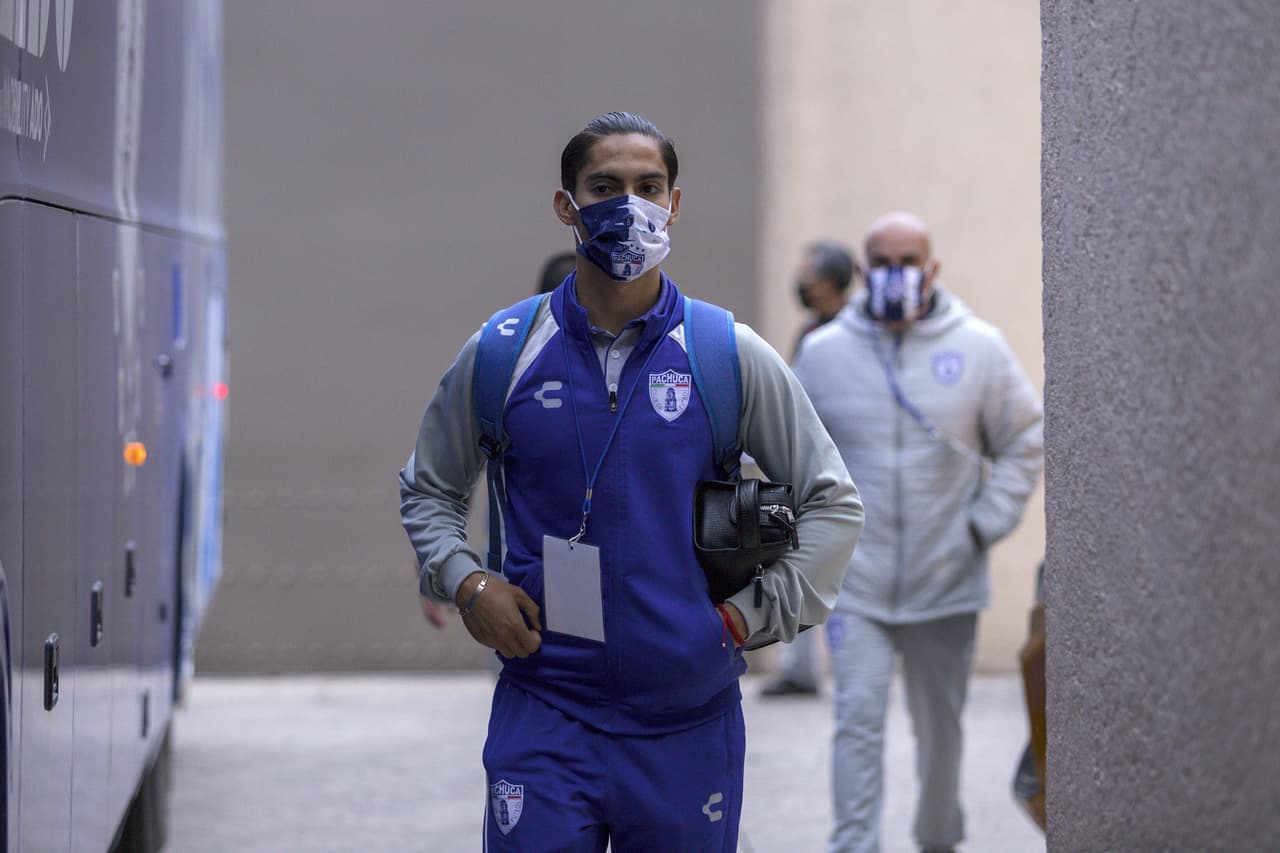 during the game Pachuca vs Mazatlan FC, corresponding to Day 06 of the Torneo Apertura Guard1anes 2020 of the Liga BBVA MX, at Hidalgo Stadium, on August 24, 2020. <br><br> durante el partido Pachuca vs Mazatlan FC, correspondiente a la Jornada 06 del Torneo Apertura Guard1anes 2020 de la Liga BBVA MX, en el Estadio Hidalgo, el 24 de Agosto de 2020.