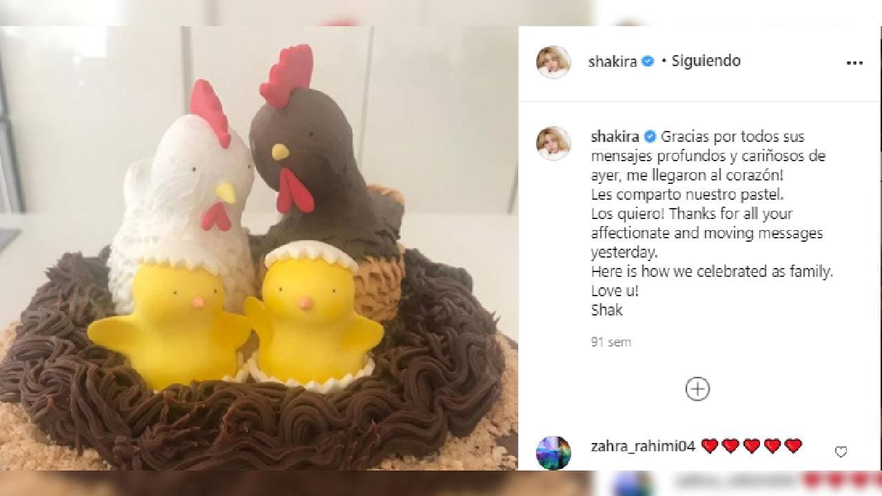 Este año, Shakira compartió es sus redes sociales una foto del pastel de cumpleaños y sus seguidores mostraron total empatía por la pareja.