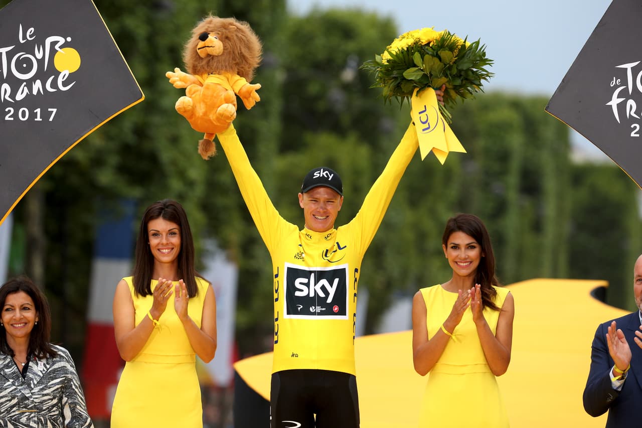 El británico Chris Froome marcó historia al ganar cuatro ediciones de la carrera francesa en 2013, 2014, 2015 y 2017.