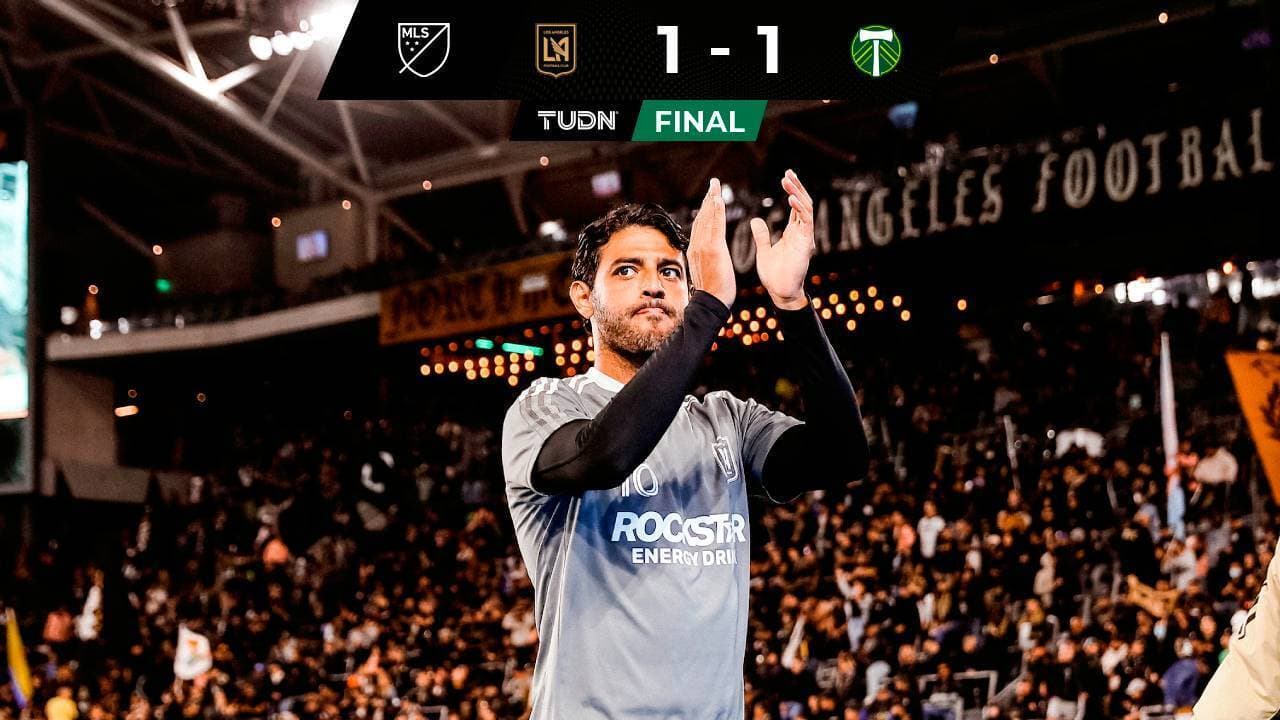 Carlos Vela solamente jugó 45 minutos en empate del LAFC