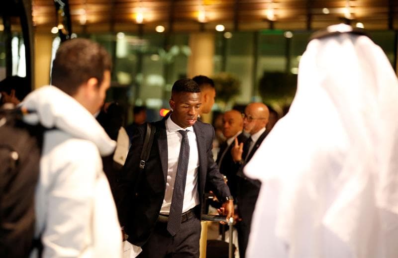 Los integrantes de Real Madrid llegaron a Abu Dhabi (Emiratos Árabes Unidos) para enfrentar en la Semifinal al Mundial de Clubes contra Kashima Antlers y mantenerse como campeón defensor del torneo.