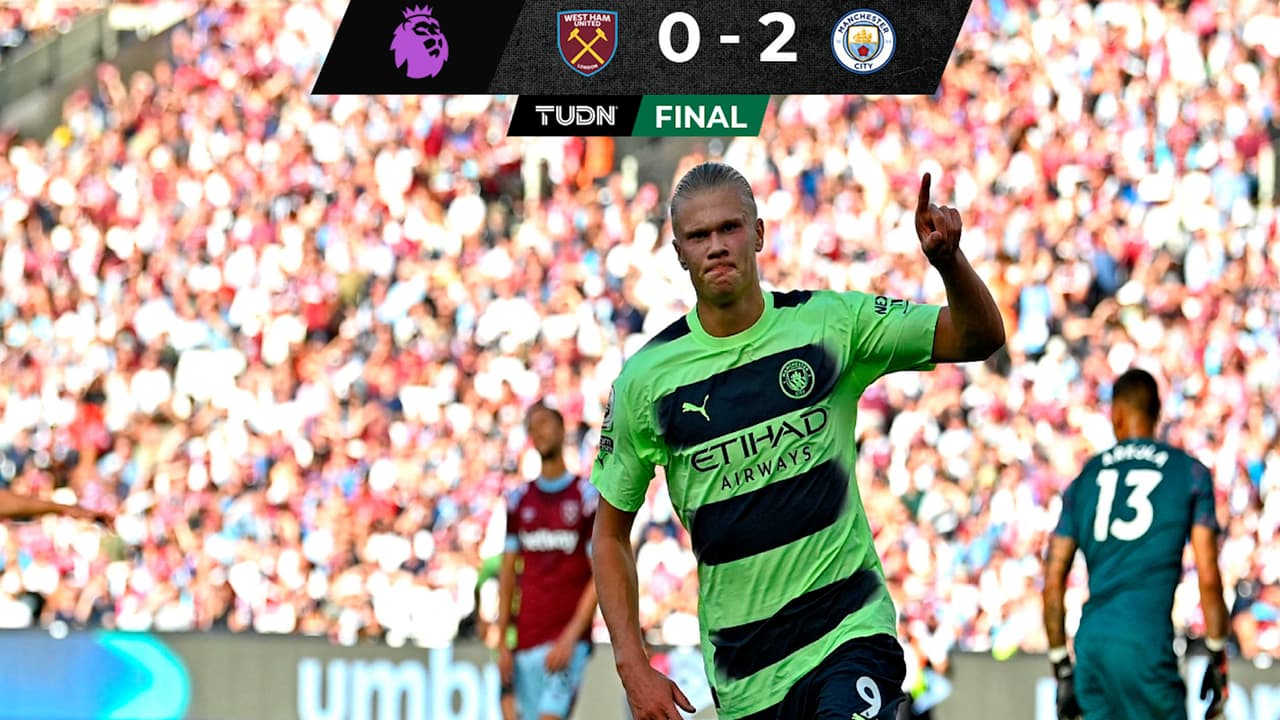¡Haaland debuta con doblete! City vence al West Ham