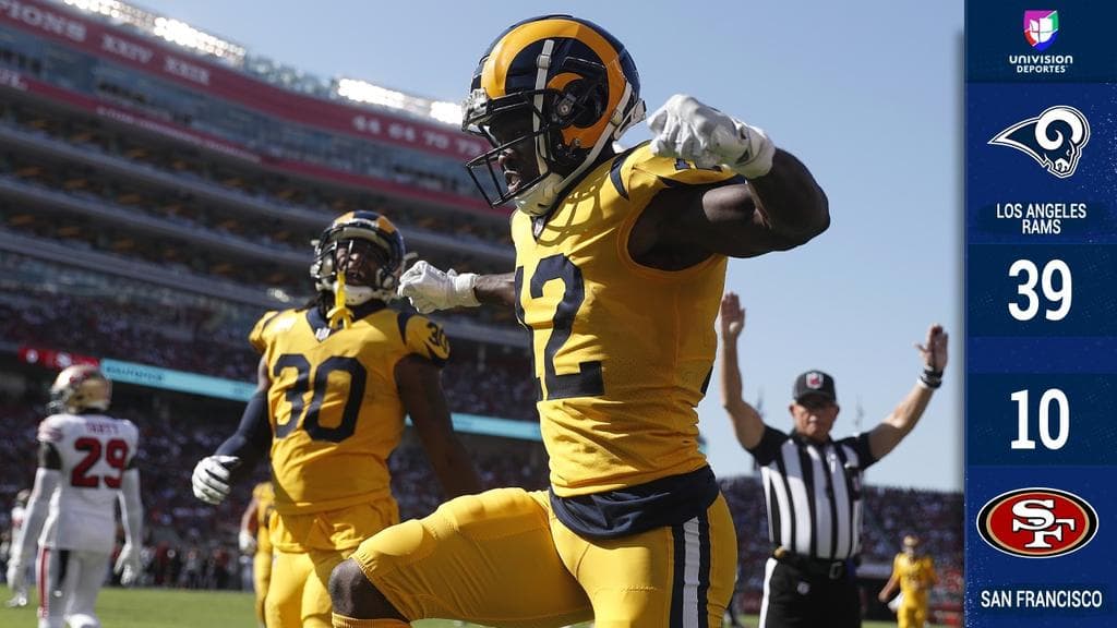 Los Rams siguen invictos y no tuvieron consideraciones con los 49ers. Todd Gurley tuvo otra actuación fantástica con tres touchdowns.