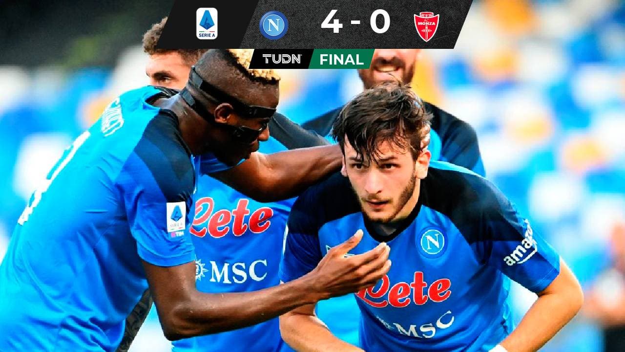 Con el Chucky Lozano, el Napoli goleó al Monza en la Serie A