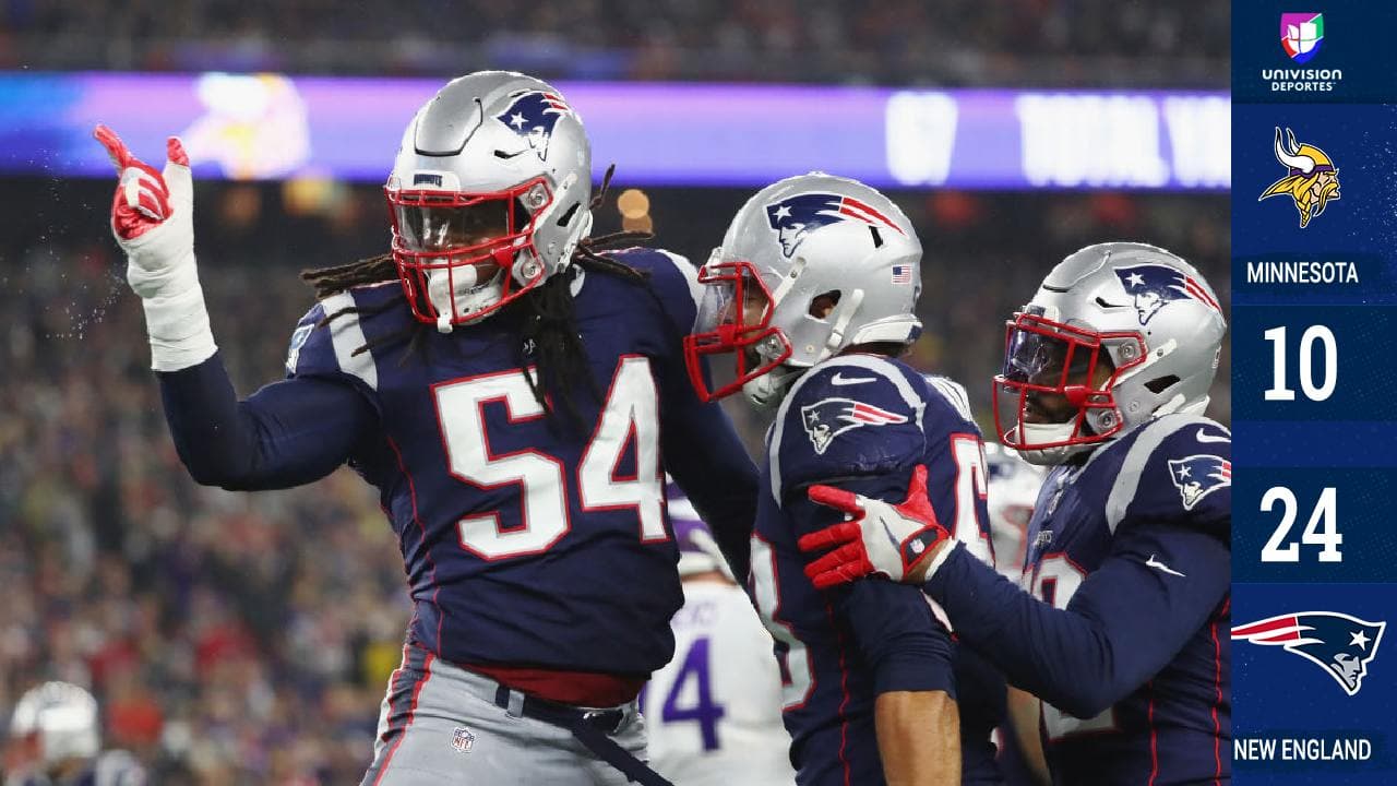 <b>Minnesota 10-24 New England</b>. Tom Brady lanzó para 311 yardas con un touchdown, mientras Bill Belichick se apuntó su triunfo 250 como head coach de los Pats en la victoria sobre los Vikings.