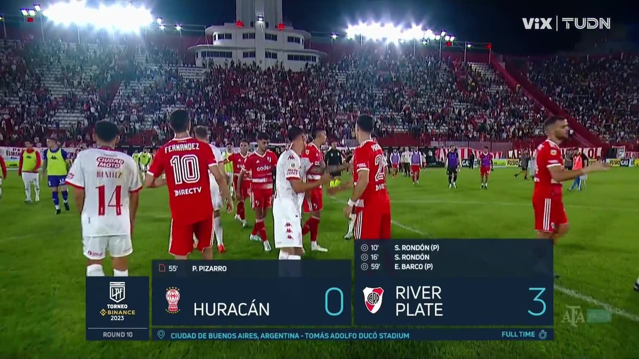 Resumen | River Plate consolida el liderato con un 0-3 en casa de Huracán