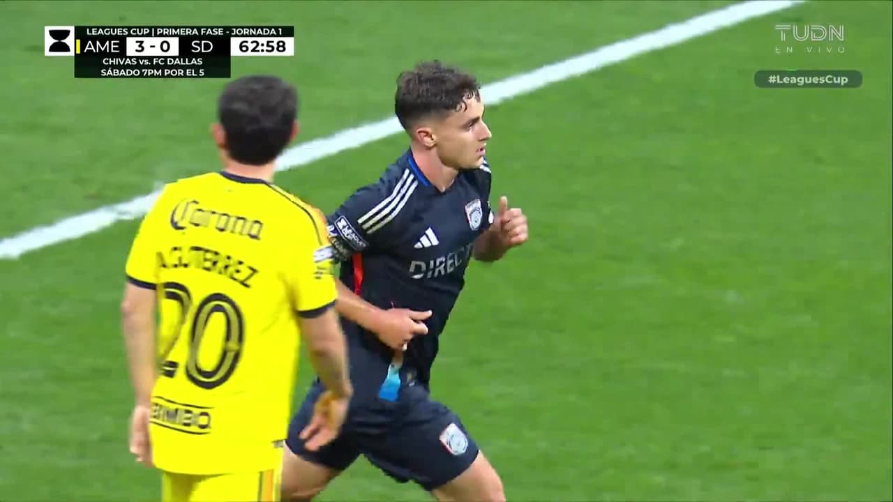 ¡Goool de San Diego! ¡Luca Bombino sorprende y descuenta en el inicio del segundo tiempo!