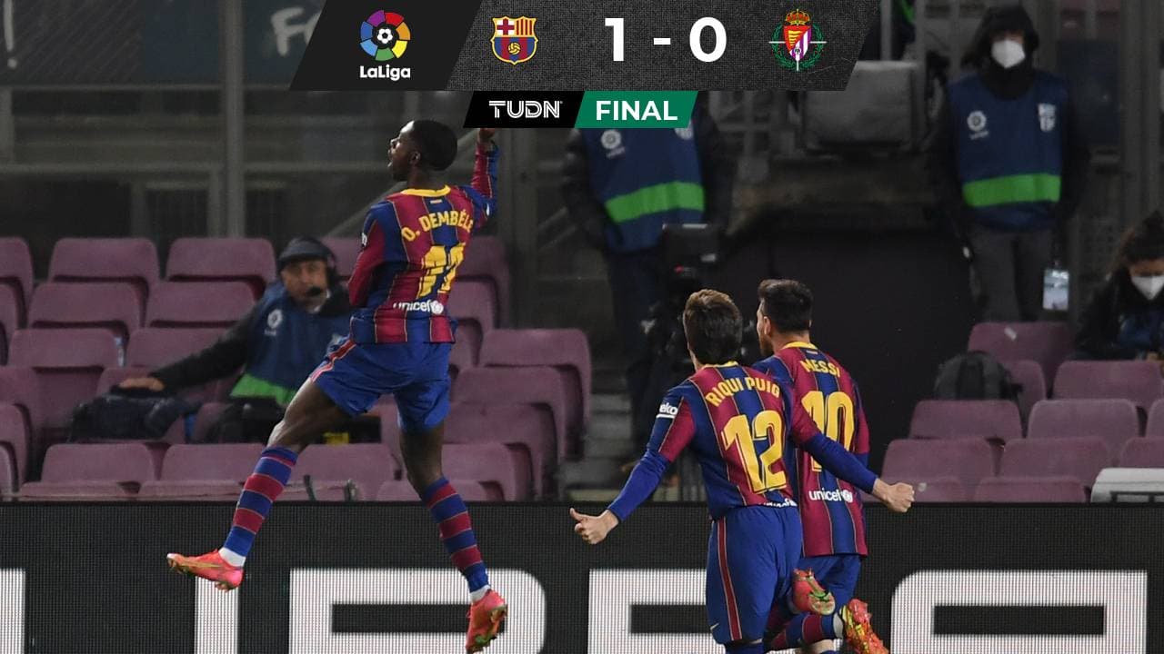 ¡Heroico! Dembelé marcó al final y Barcelona está a uno del Atleti