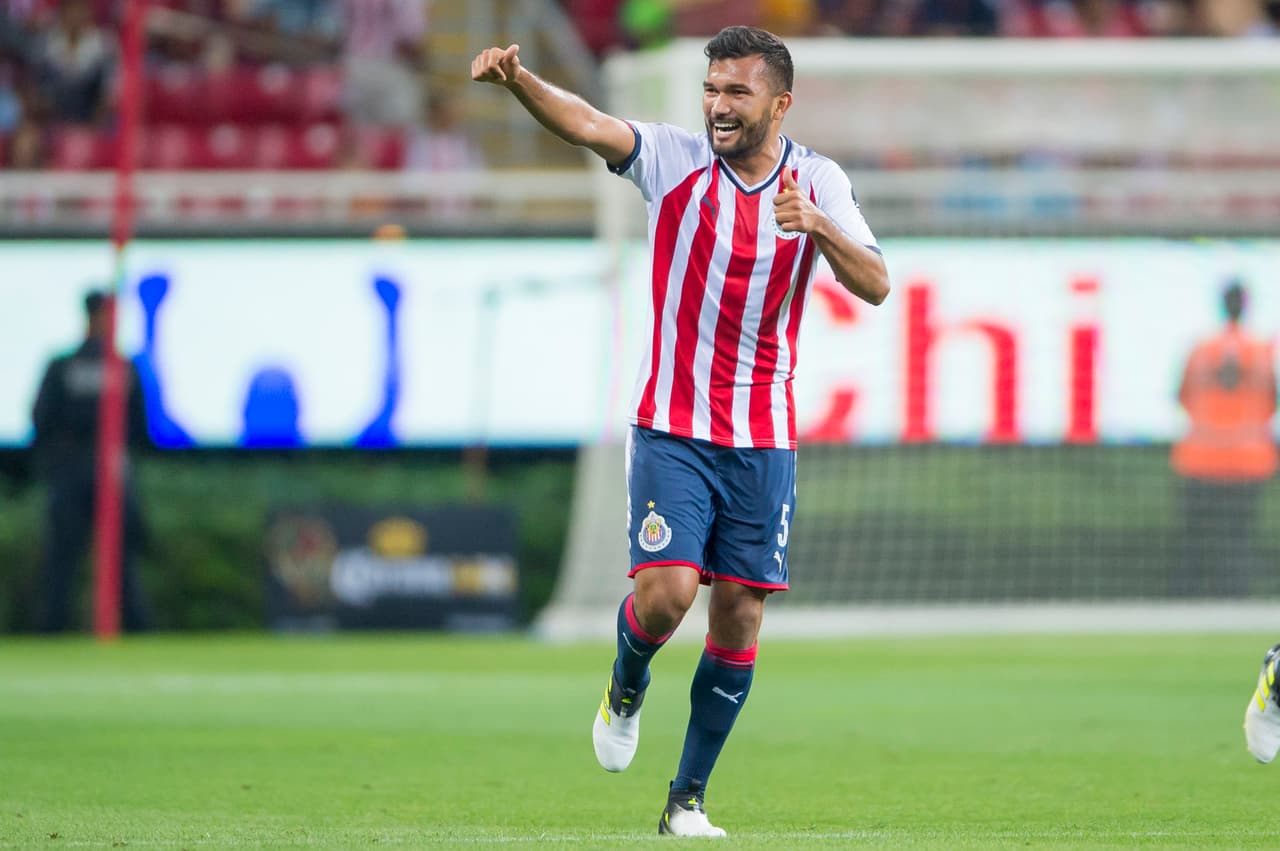 Action photo during the match Guadalajara vs FC Juarez, Corresponding to 2st of the Corona MX Cup, Torneo Apertura 2017, at Chivas Stadium. Foto de accion durante el partido Guadalajara vs FC Juarez, Correspondiente a la Jornada 2 de la Copa Corona MX del Torneo Apertura 2017, en el Estadio Chivas, en la foto: Hedgardo marin celebra su gol de Guadalajara 02/08/2017/MEXSPORT/Cristian de Marchena.