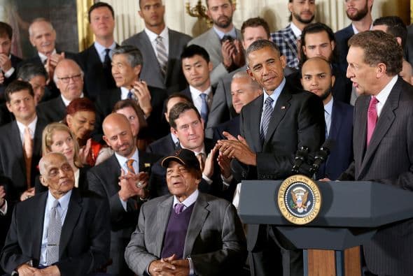 Obama recibió al equipo en la Casa Blanca por tercera vez en cinco años.