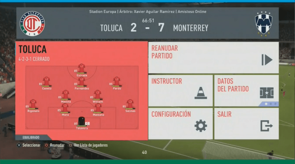 Alan Medina de Toluca, no pudo contener la goliza que le propinó Cantú por parte de Monterrey. Los goles corrieron por parte de Maxi Meza (2), Funes Mori (3), Dorlan Pavón (2) y Gallardo.