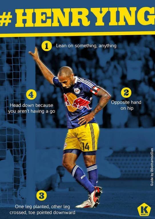 Los mejores memes del icónico festejo de Thierry Henry jugando con el New York Red Bulls.