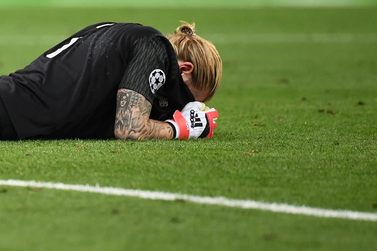 Liverpool's German goalkeeper Loris Karius reacts after losing the UEFA Champions League final football match between Liverpool and Real Madrid at the Olympic Stadium in Kiev, Ukraine, on May 26, 2018. (Photo by FRANCK FIFE / AFP) (Photo credit should read FRANCK FIFE/AFP/Getty Images)
