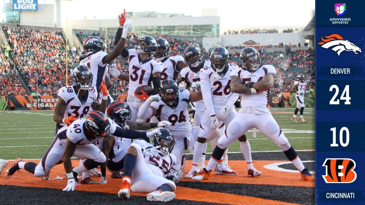 <b>Denver 24-10 Cincinnati</b>. Con una gran actuación del corredor novato Phillip Lindsay (157 yds, 2 TD) los Broncos hilan su tercer triunfo mientras los Bengals pierden por quinta vez en seis juegos.