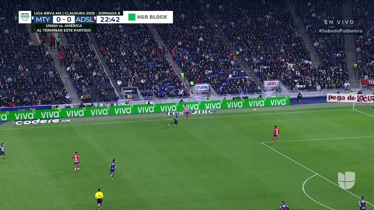 ¡GOOOL! Germán Berterame anota para Monterrey.