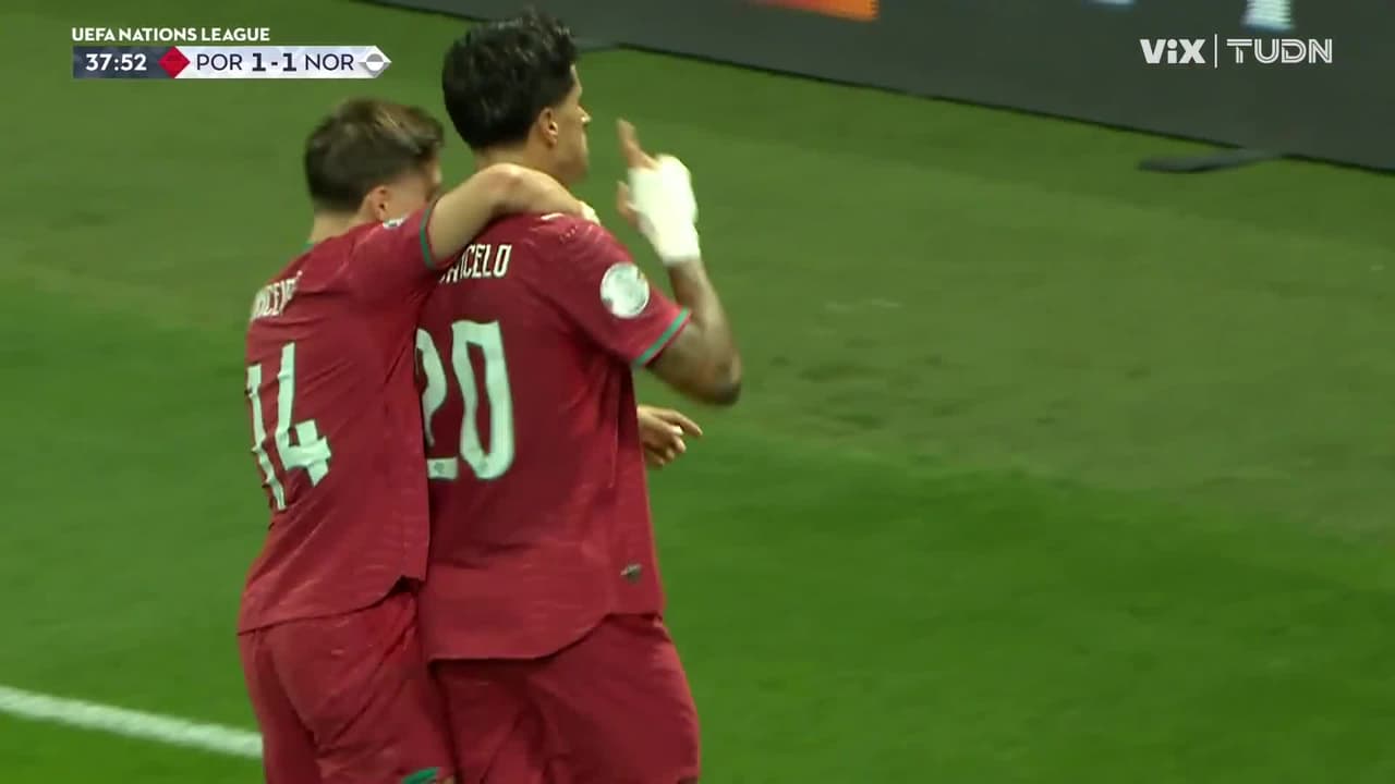 ¡Duelo de golazos! João Cancelo de volea pone el empate para Portugal