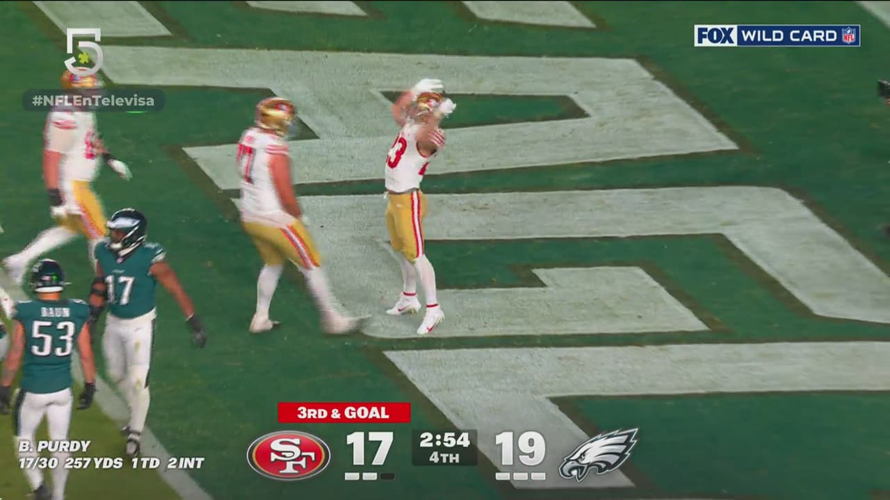 ¡Puede ser el del triunfo! Purdy encuentra a McCaffrey en las diagonales