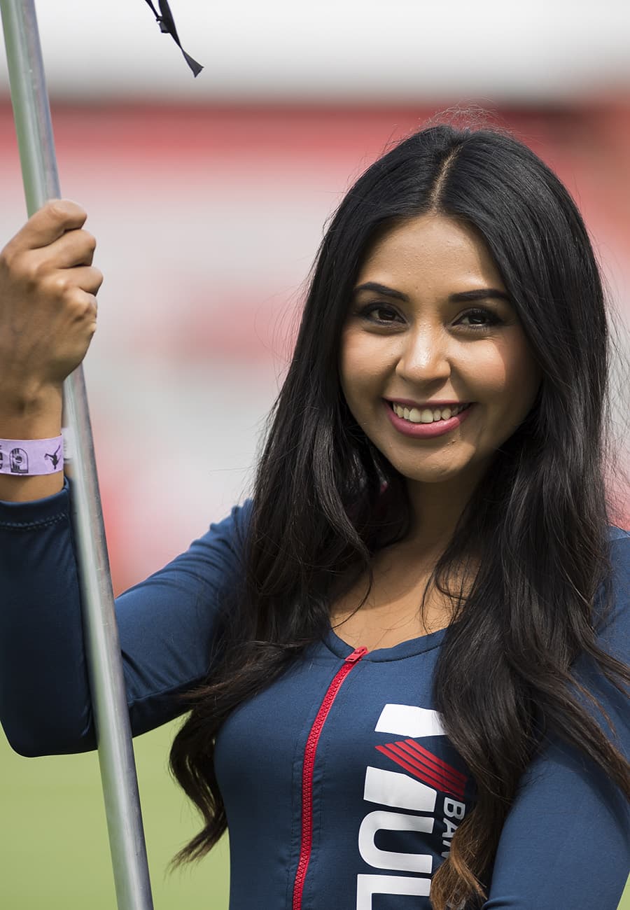 Edecanes previo al juego entre Querétaro y Pachuca por la jornada 2 del Apertura 2018 de la Liga MX.