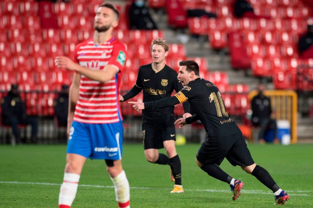 Griezmann abrió el marcador a los 12’; Messi creció la ventaja a los 35’ y al 42’ volvió a marcar para la goleada en Los Cármenes. El doblete del astro francés llegó a los 63’ para sellar el resultado. Los culés llegaron a 34 unidades y se medirán al Elche en la siguiente jornada de La Liga.