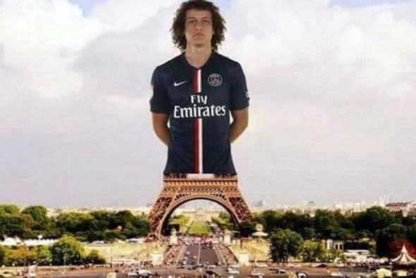 Los túneles a David Luiz en el duelo entre PSG y Barcelona fueron parte de la sátira en el 2015.
