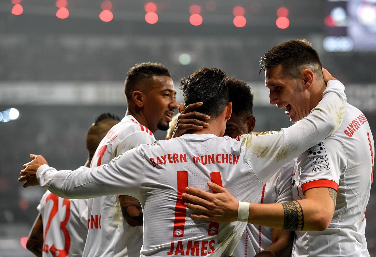 Javi Martínez, Franck Ribery y James Rodríguez anotaron los goles del Bayern, mientras que Kevin Volland anotó el descuento del equipo local.