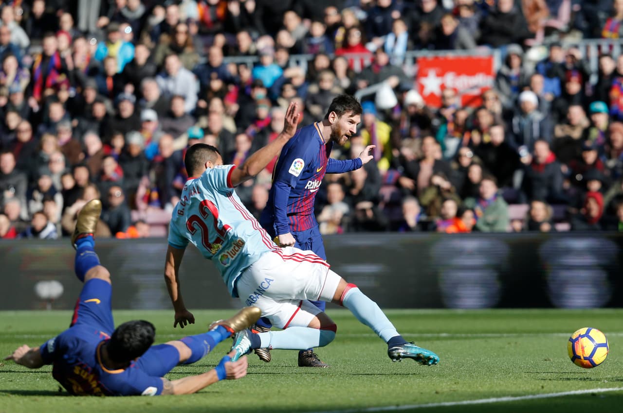 Messi fue imparabla para la defensa visitante al minuto 22 y puso la igualdad 1-1 ante la impotencia de la defensa del Celta.