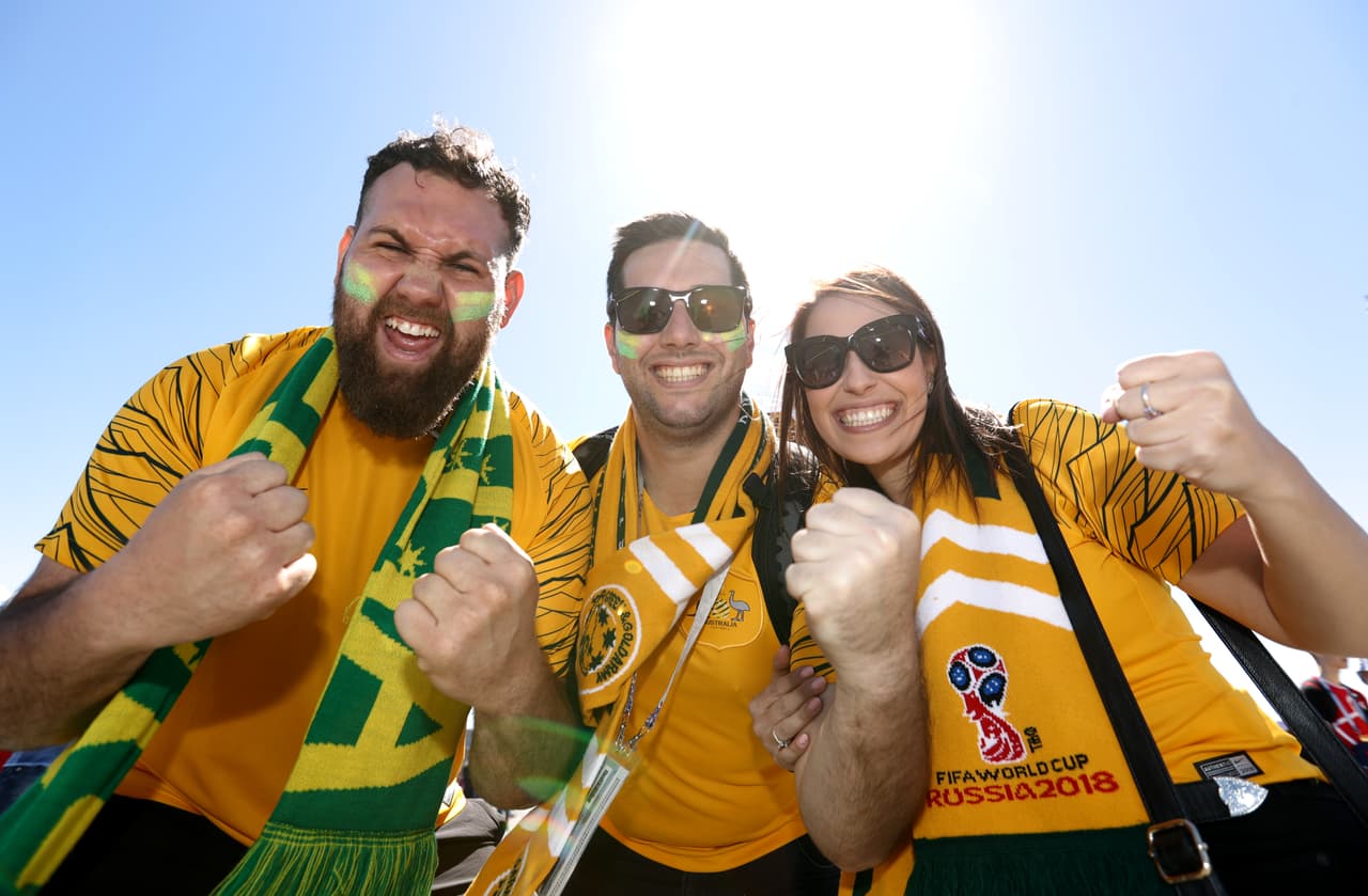 Los fanáticos pusieron todo su colorido y buena energía para el partido entre Dinamarca y Australia por el grupo C, en su segunda aparición en el Mundial de Rusia 2018.
