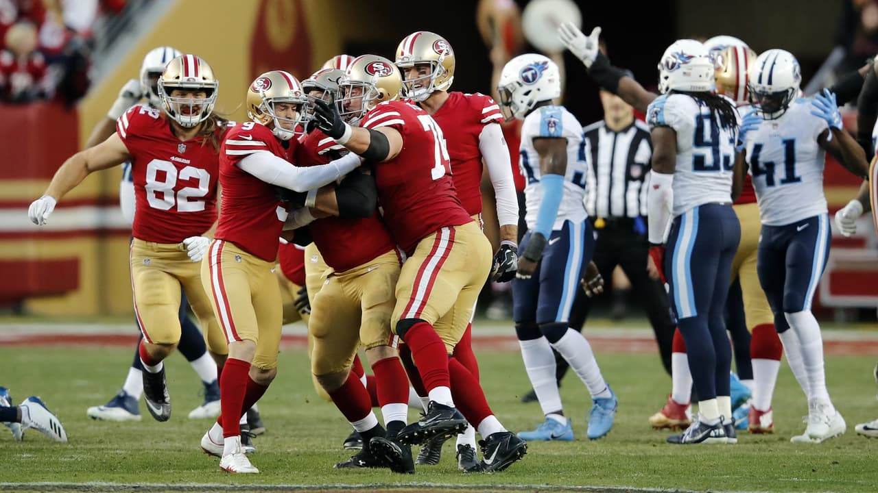 Robbie Gould conectó seis goles de campo, incluido el que definió la victoria para los 49ers.