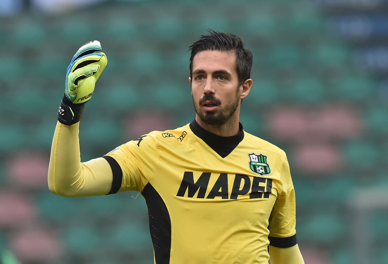 Andrea Consigli, arquero de Sassuolo en la Serie A de Italia.