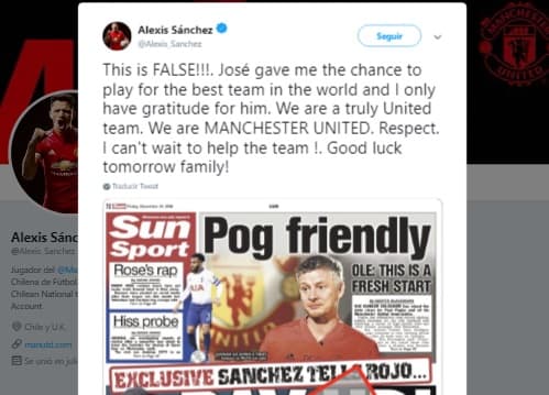 Alexis Sánchez negó haber ganado 20 mil dólares por 'hacerle la cama' a Mourinho