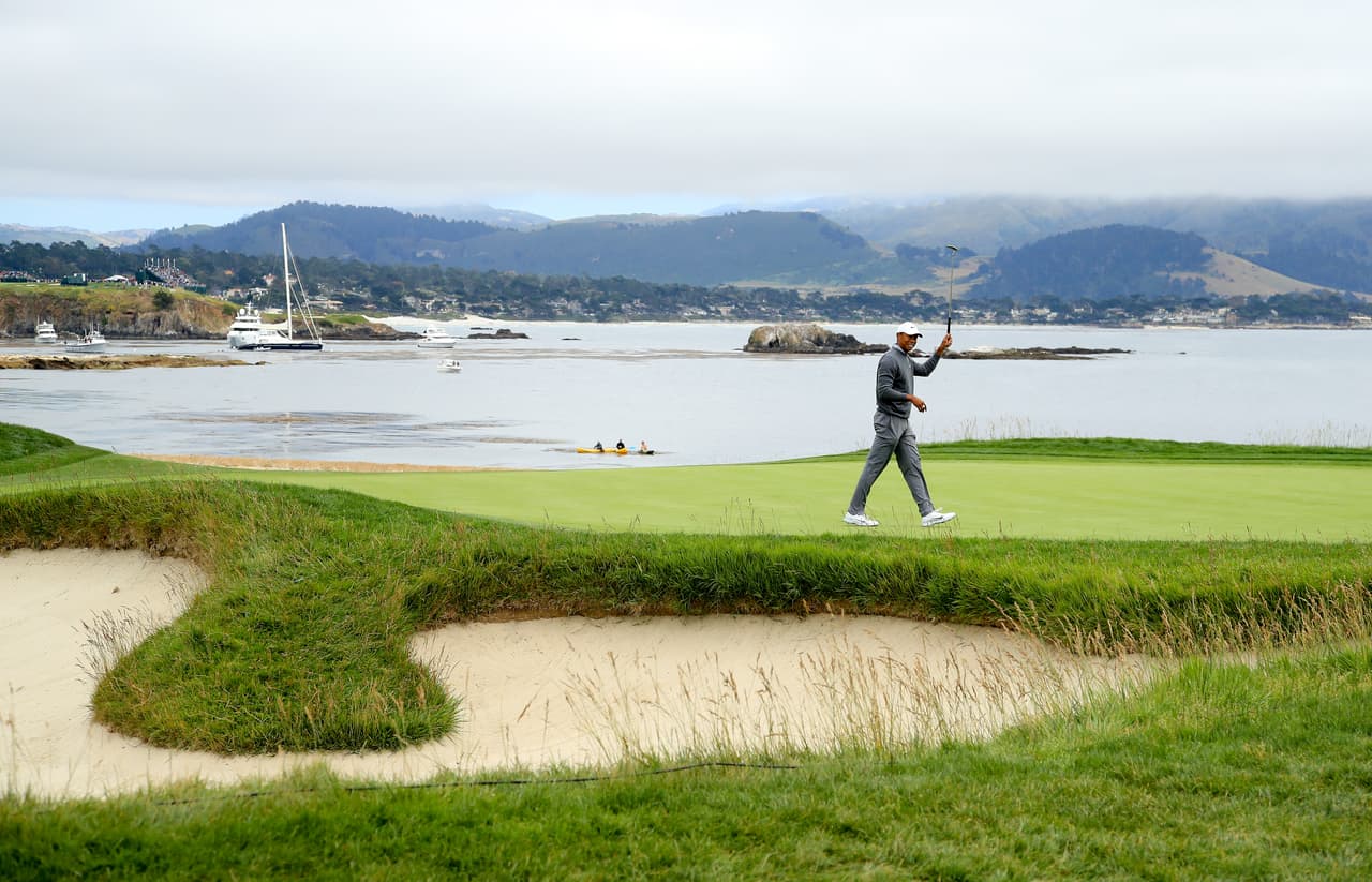 El campo de Pebble Beach en California ofrece postales espectaculares en el US Open de golf, el tercer torneo de 'Grand Slam' de la temporada de ese deporte.