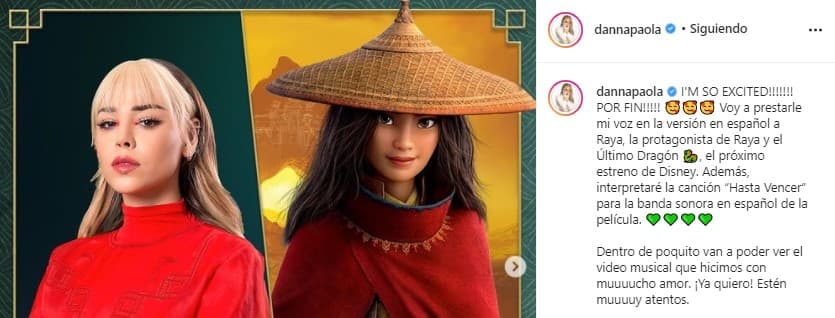 “…Además, interpretaré la canción “Hasta Vencer” para la banda sonora en español de la película…”, continúa Danna Paola.