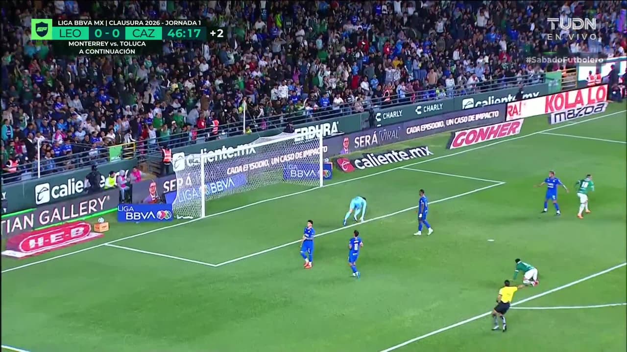 ¡GOL!  anota para León. Ismael Díaz