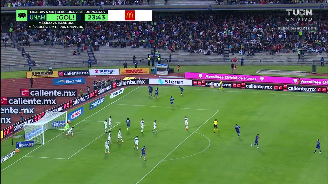 ¡Doblete de Álvaro Angulo! Pumas le está ganando a Rayados 2-0